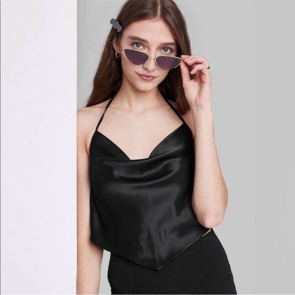 Womens satin cowl neck scarf tank top size XS NWT! - Picture 2 of 9